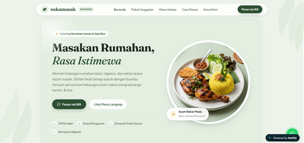 Live Demo Suka Masak Catering